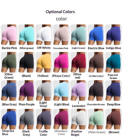 Seamless three-section waist fitness and quick-drying yoga shorts