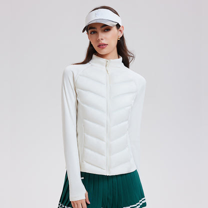 Three-proof lightweight white duck down jacket, warm sportswear