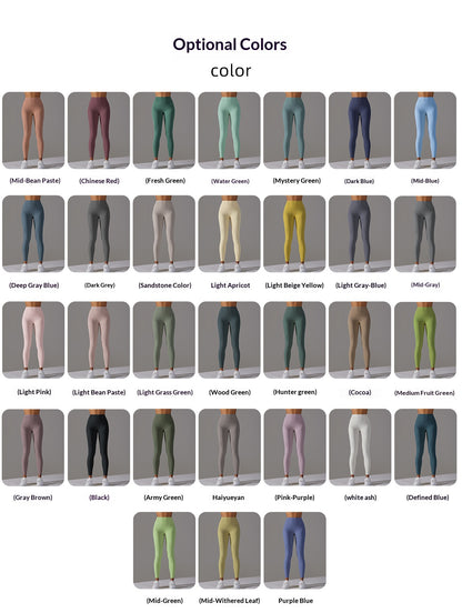 Double-sided brushed breathable yoga cropped pants, high-waisted, hip-lifting, peach-shaped tight-fitting sports fitness pants