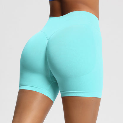 Seamless three-section waist fitness and quick-drying yoga shorts