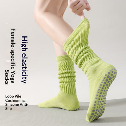 Yoga women's calf socks, non-slip sports fitness socks