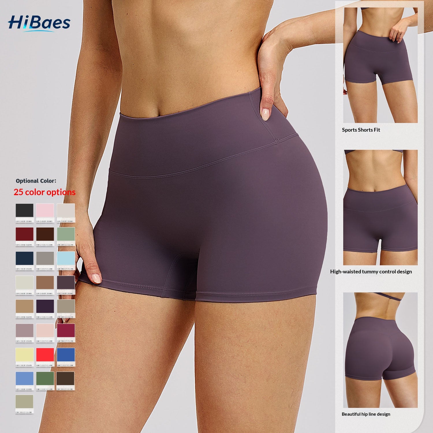 Brushed High Waist Yoga Shorts for Women Tummy Control & Butt Lifting Fitness Running Shorts