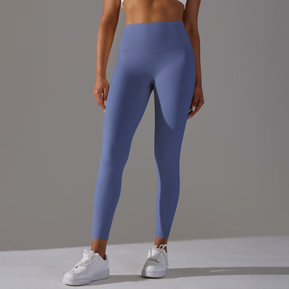Double-sided brushed breathable yoga cropped pants, high-waisted, hip-lifting, peach-shaped tight-fitting sports fitness pants