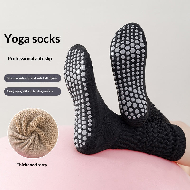 Yoga women's calf socks, non-slip sports fitness socks
