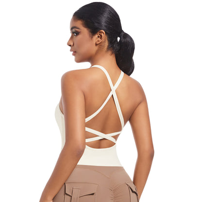 Beautiful back cross-back sports bra running fitness vest yoga wear