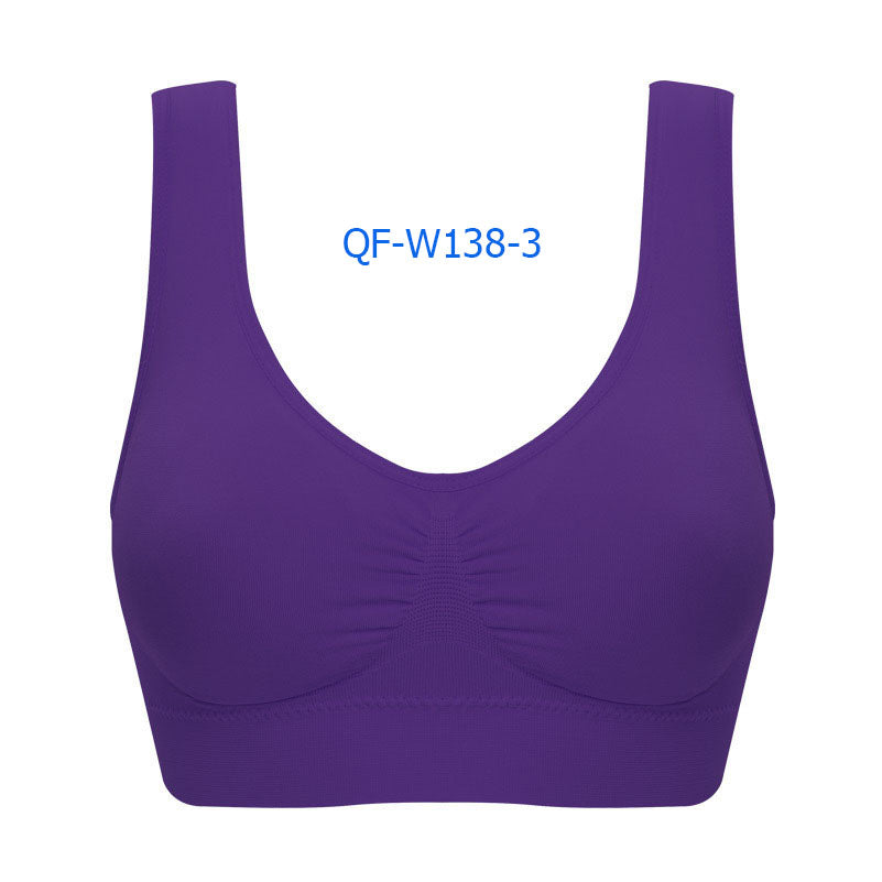 Plus Size Double-Layer Seamless Sports Bra Wireless No Trace Yoga Shapewear Bra for Women