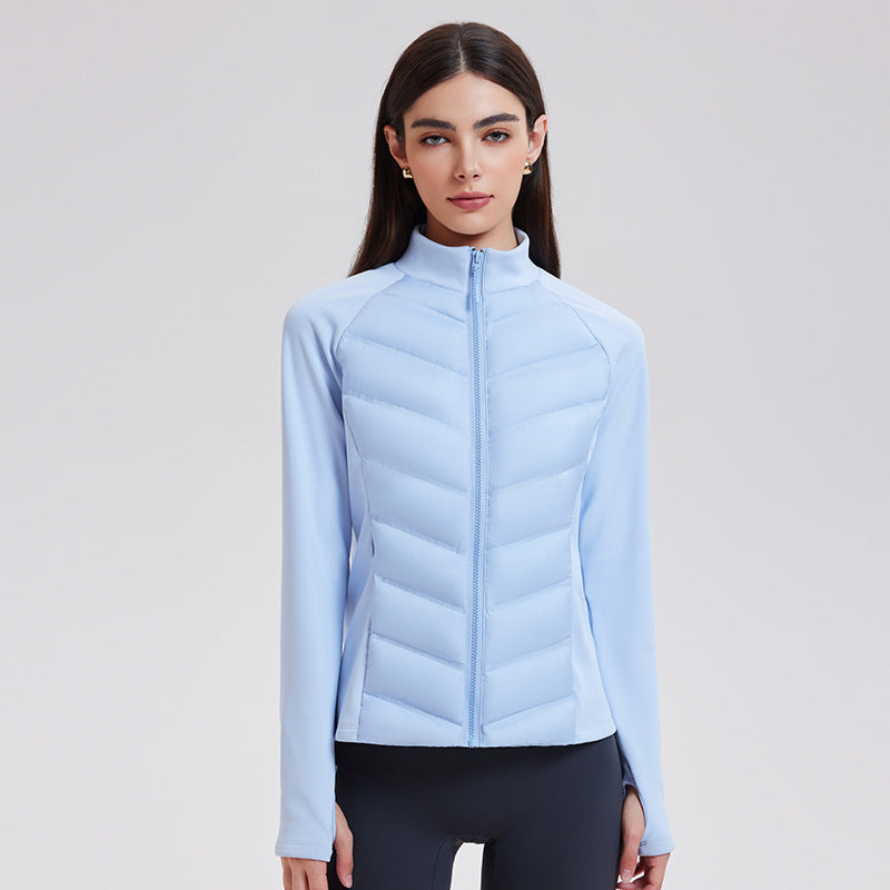 Three-proof lightweight white duck down jacket, warm sportswear