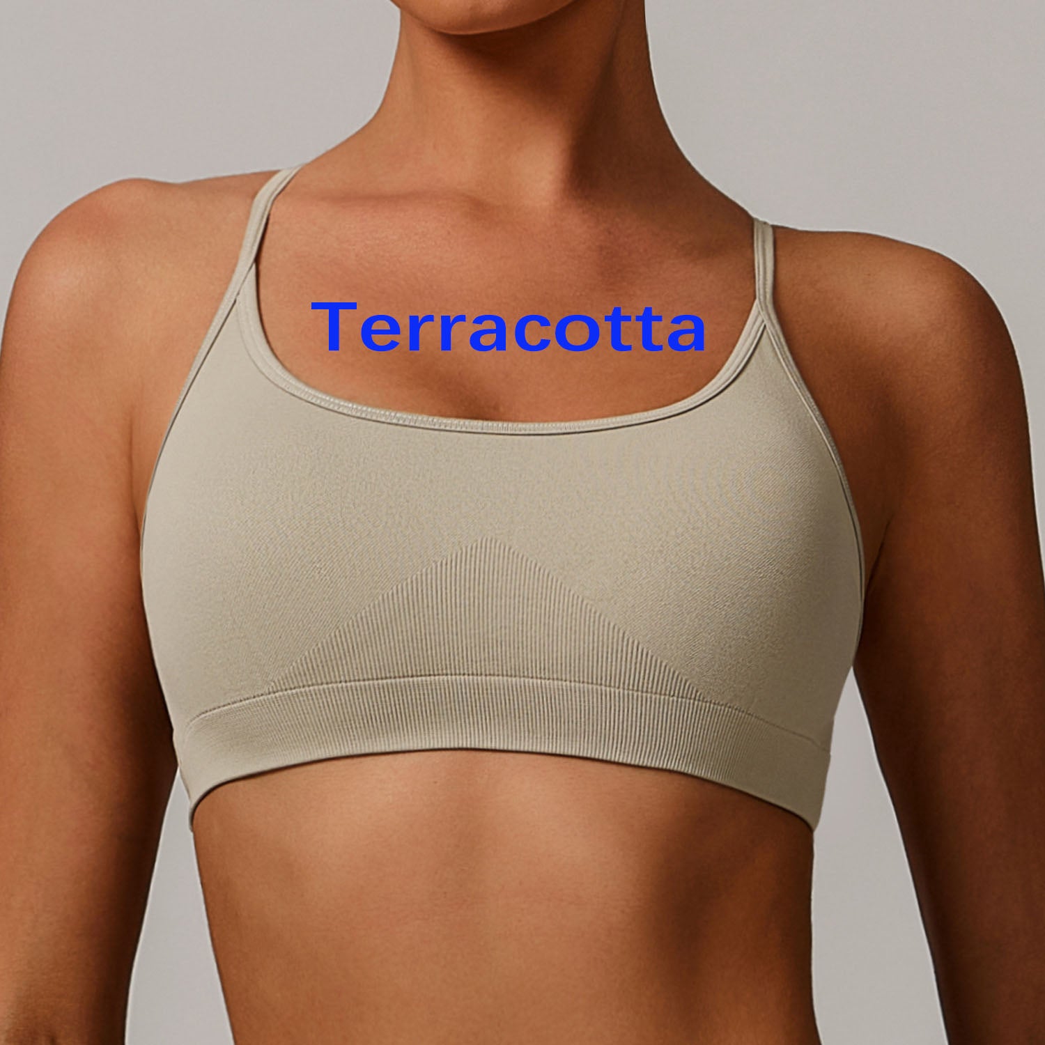 Seamless Crisscross Back Sports Bra, Quick Dry Breathable Active Bra for Yoga Fitness Running
