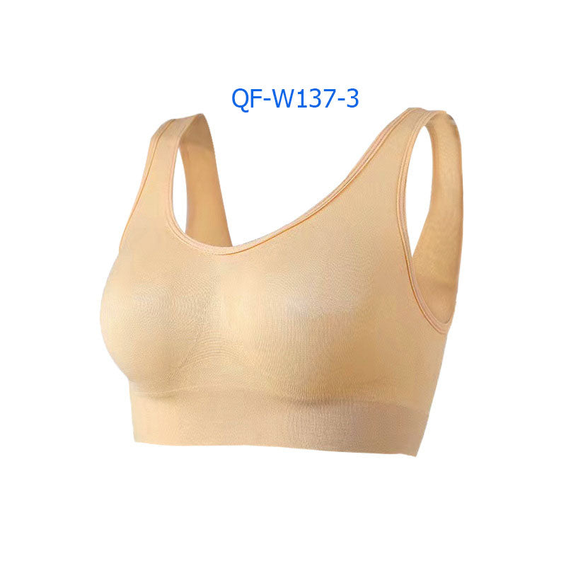 Plus Size Wireless Single Layer Breathable Sports Bra Comfort Soft Fitness Underwear for Women Daily Workout