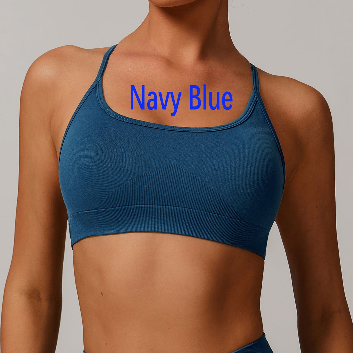 Seamless Crisscross Back Sports Bra, Quick Dry Breathable Active Bra for Yoga Fitness Running