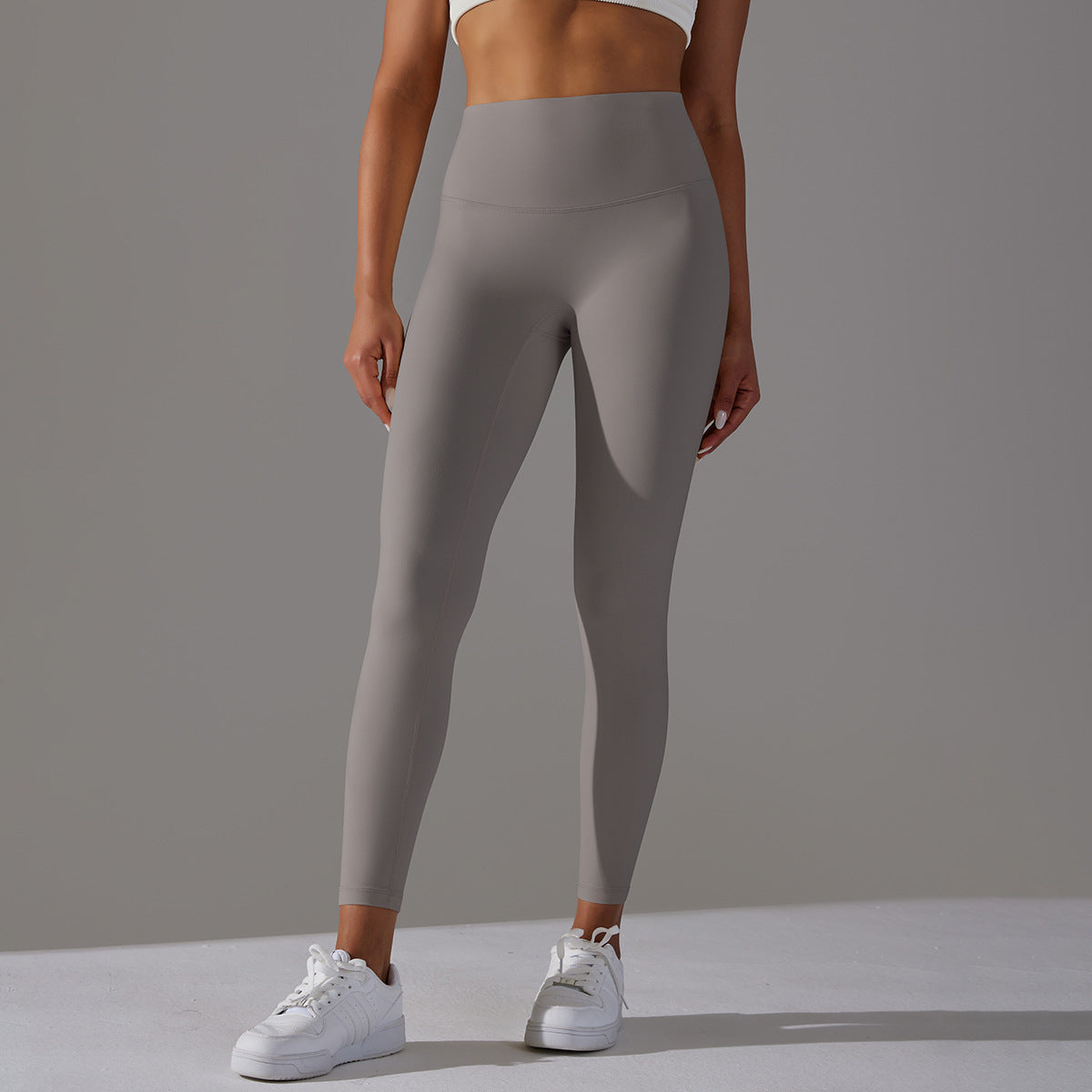 Double-sided brushed breathable yoga cropped pants, high-waisted, hip-lifting, peach-shaped tight-fitting sports fitness pants