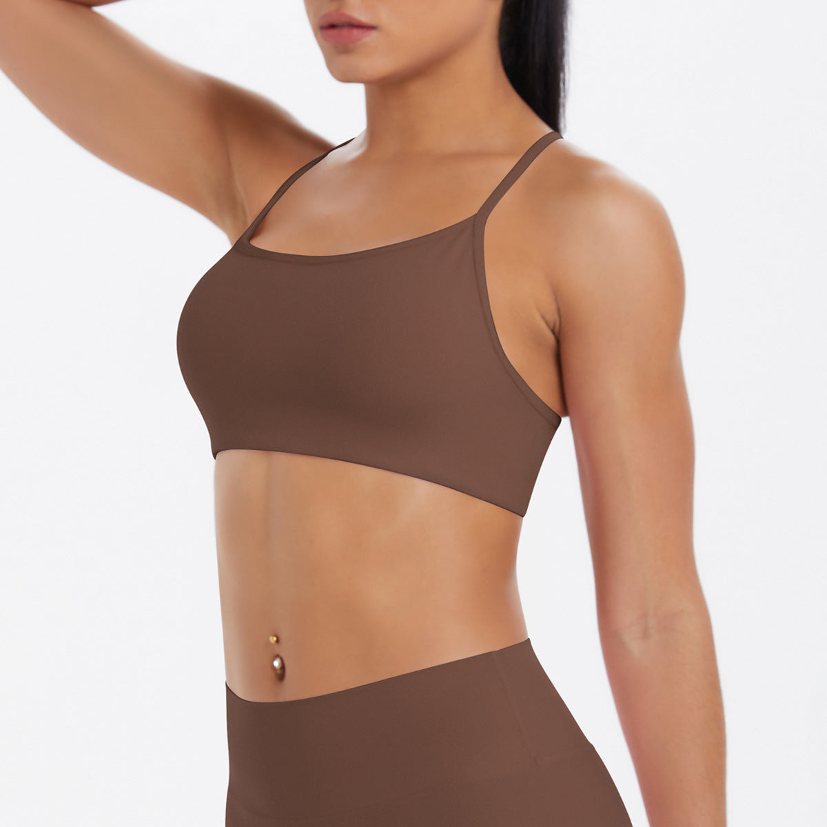 Thin-strap cross-back breathable fitness bra