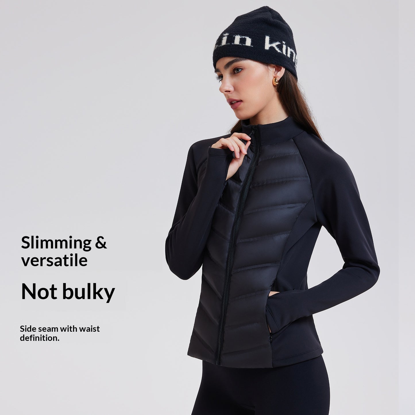 Three-proof lightweight white duck down jacket, warm sportswear