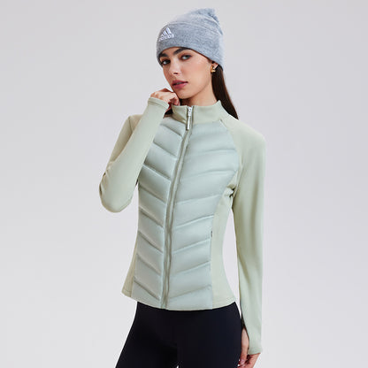 Three-proof lightweight white duck down jacket, warm sportswear