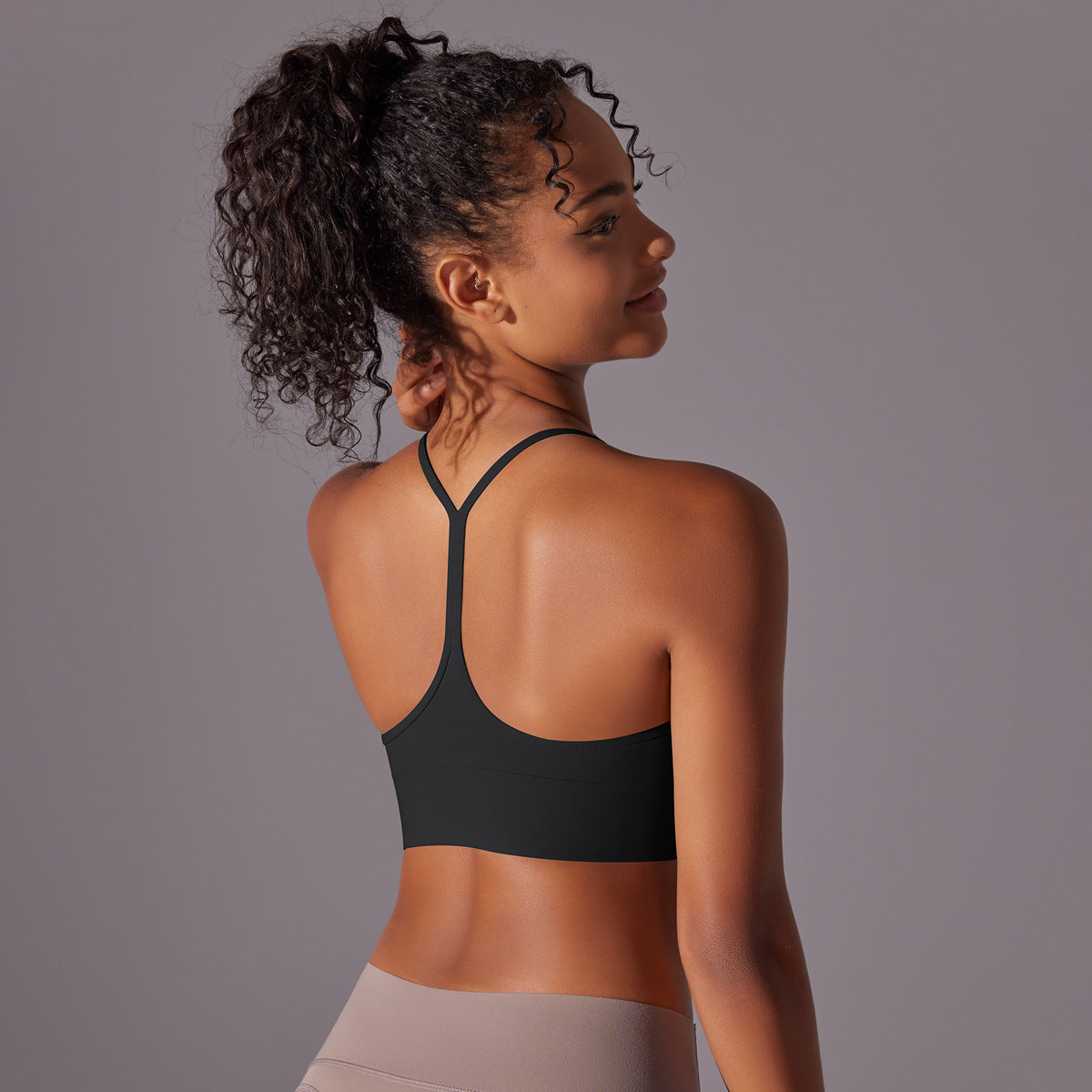 Double-sided brushed skin-friendly backless yoga bra, sports bra, running bra for women
