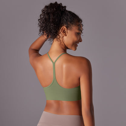 Double-sided brushed skin-friendly backless yoga bra, sports bra, running bra for women