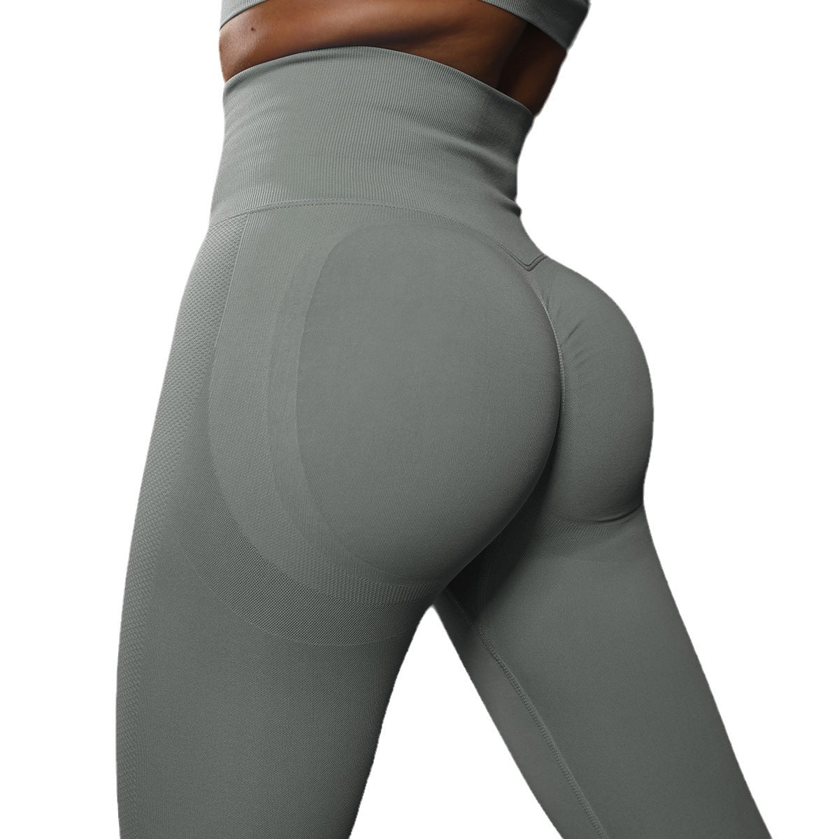Seamless high-waisted leggings for yoga, perfect for exercise and running.