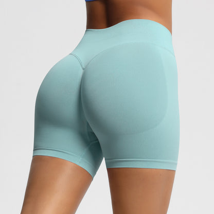 Seamless three-section waist fitness and quick-drying yoga shorts