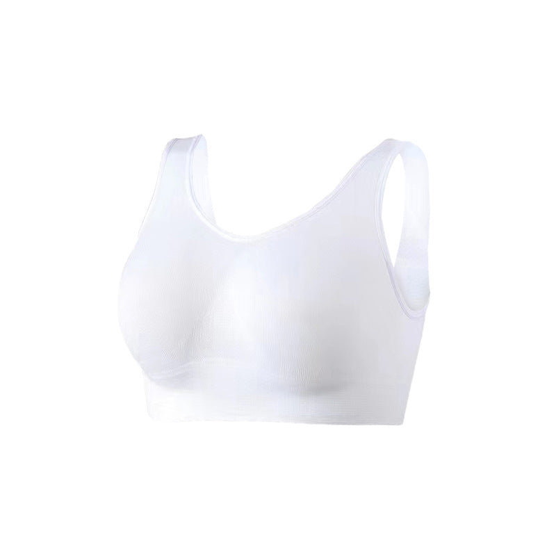 Plus Size Wireless Single Layer Breathable Sports Bra Comfort Soft Fitness Underwear for Women Daily Workout