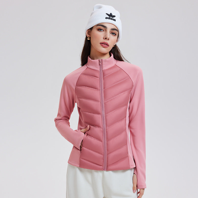 Three-proof lightweight white duck down jacket, warm sportswear