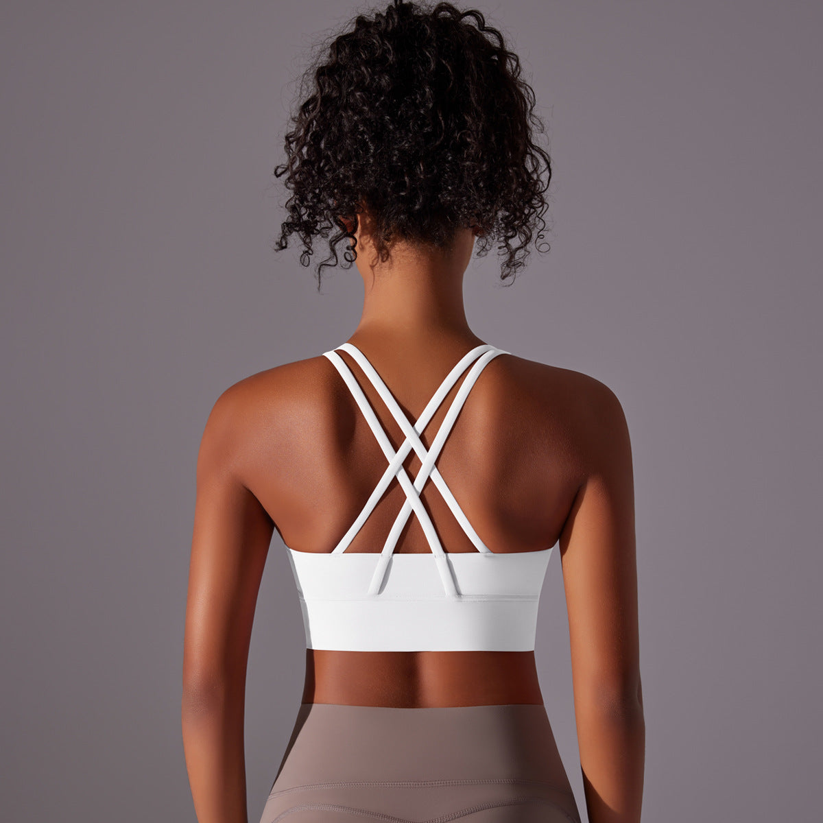 Double-sided brushed shockproof and push-up sports bra