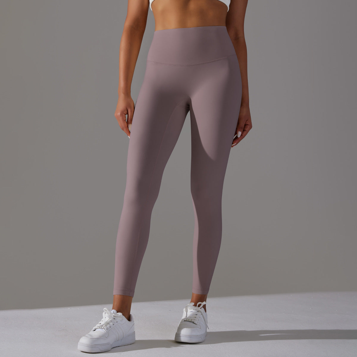Double-sided brushed breathable yoga cropped pants, high-waisted, hip-lifting, peach-shaped tight-fitting sports fitness pants