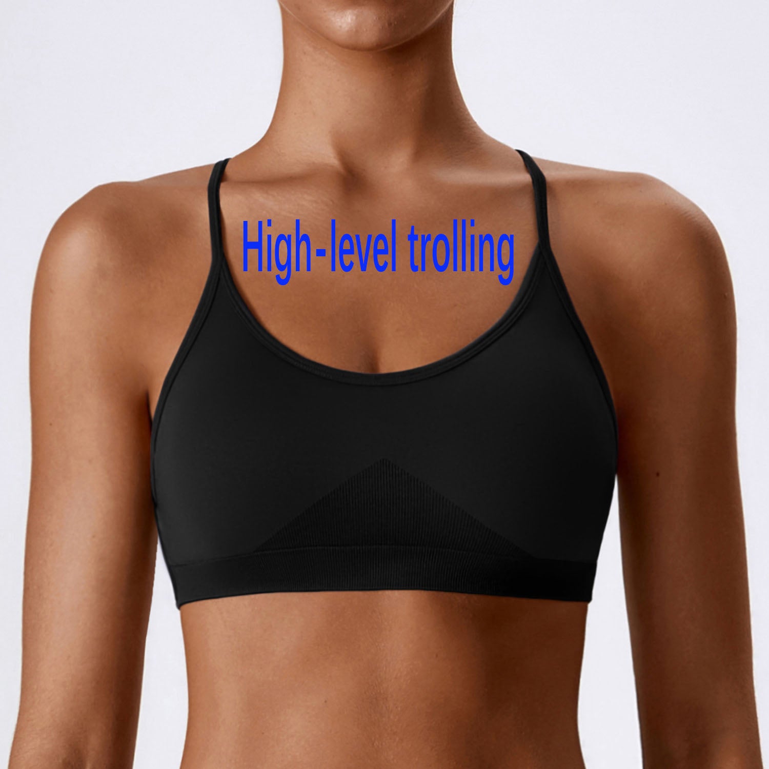 Seamless Crisscross Back Sports Bra, Quick Dry Breathable Active Bra for Yoga Fitness Running