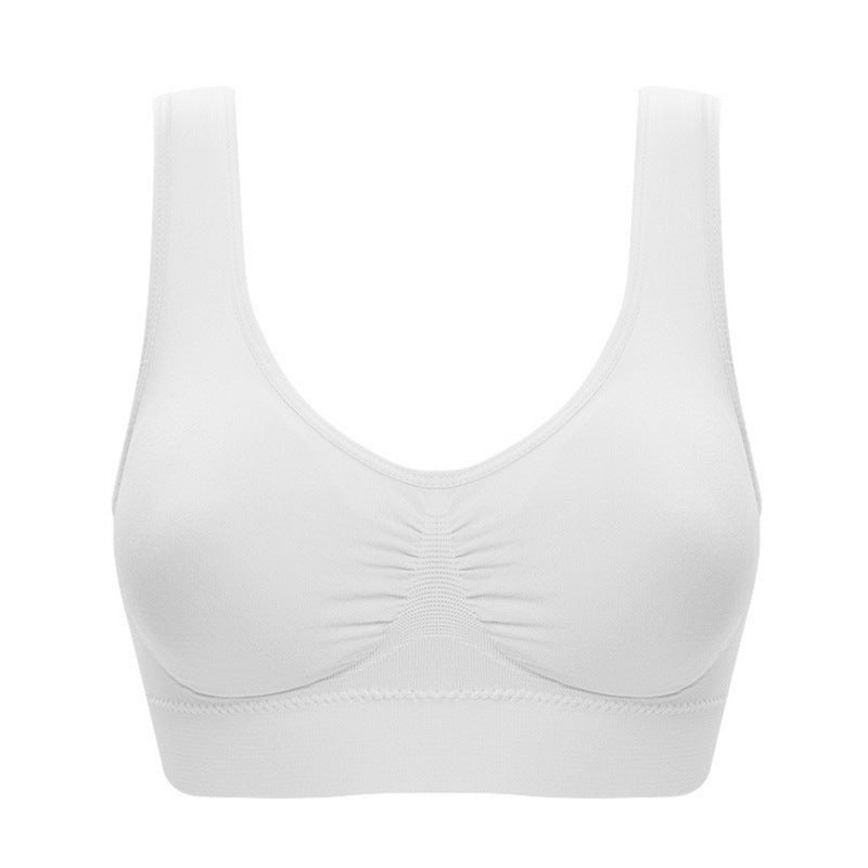 Plus Size Double-Layer Seamless Sports Bra Wireless No Trace Yoga Shapewear Bra for Women