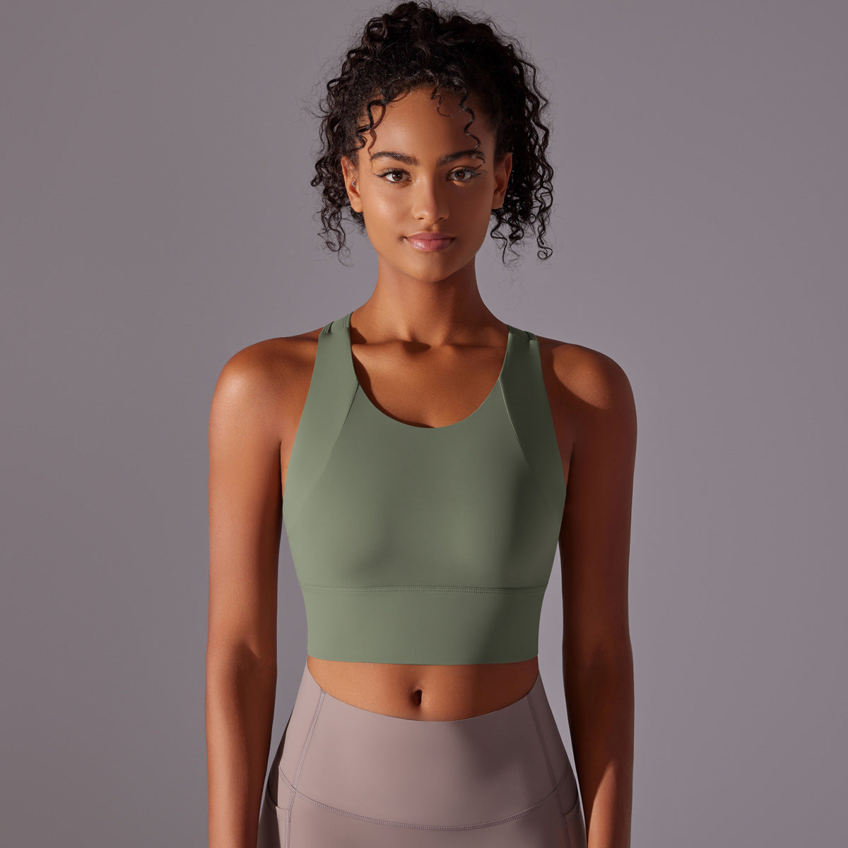 Fixed-cup one-piece sports vest, sports fitness yoga wear bra