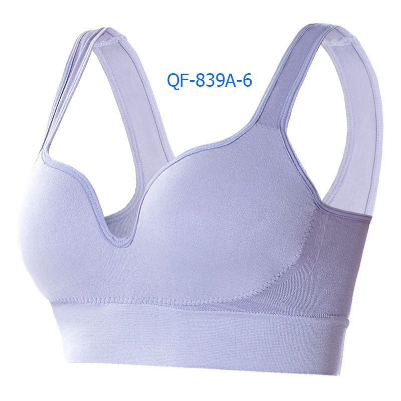 Women Plus Size Fixed Cup Wireless Racerback Sports Bra Shockproof Push Up Tank Bra for Yoga Running Fitness
