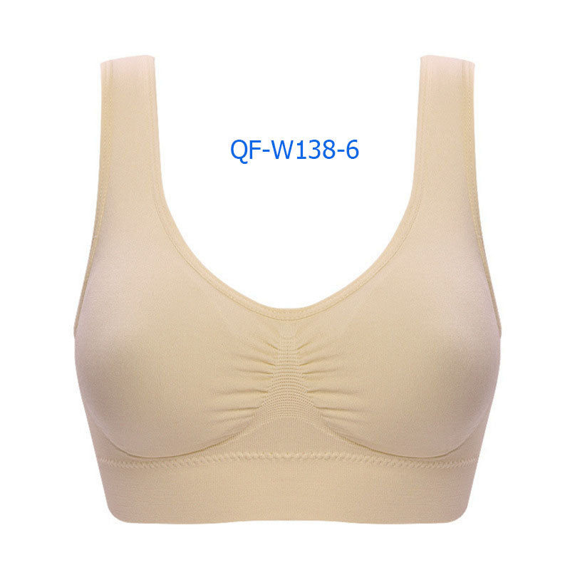Plus Size Double-Layer Seamless Sports Bra Wireless No Trace Yoga Shapewear Bra for Women