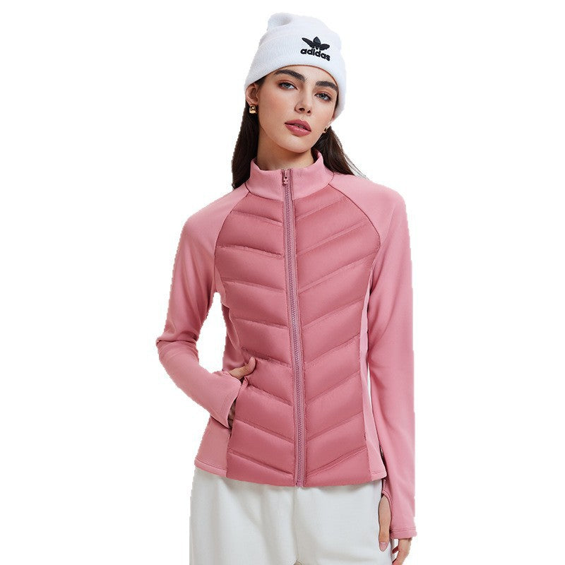 Three-proof lightweight white duck down jacket, warm sportswear