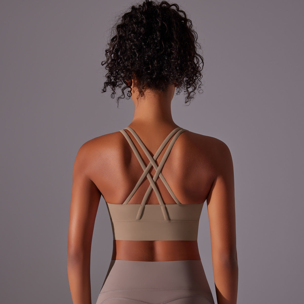 Double-sided brushed shockproof and push-up sports bra