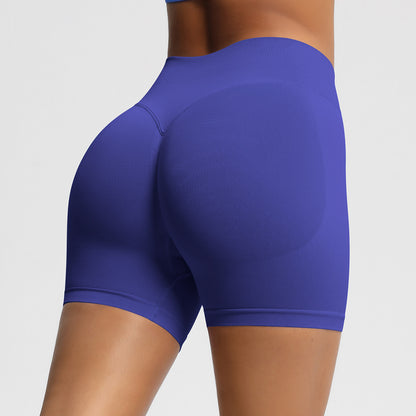 Seamless three-section waist fitness and quick-drying yoga shorts