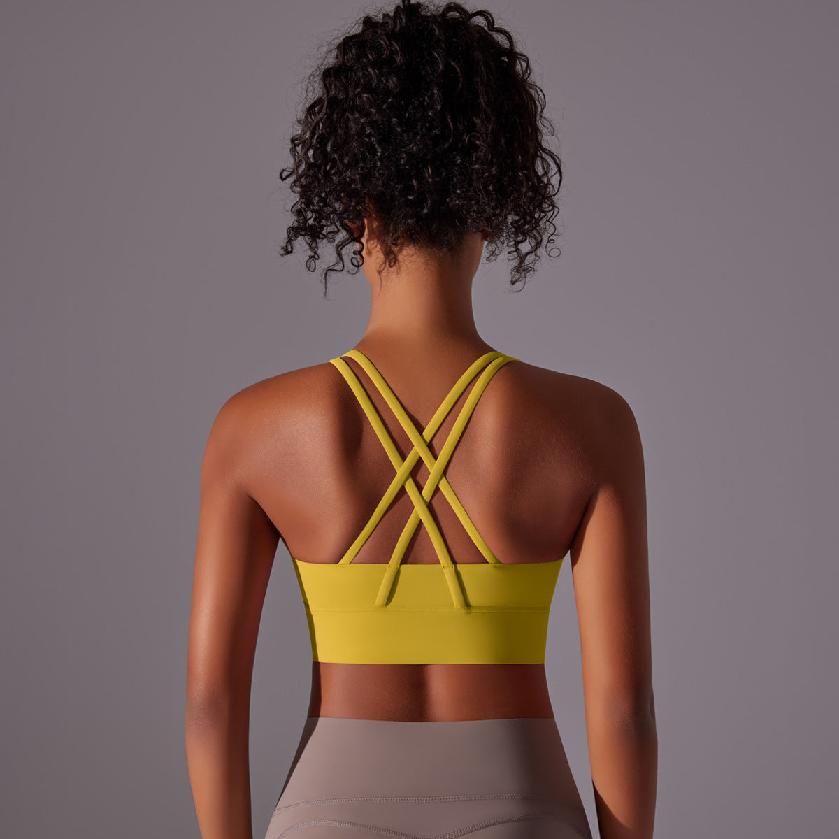 Double-sided brushed shockproof and push-up sports bra