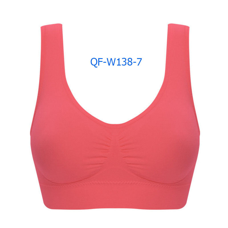 Plus Size Double-Layer Seamless Sports Bra Wireless No Trace Yoga Shapewear Bra for Women