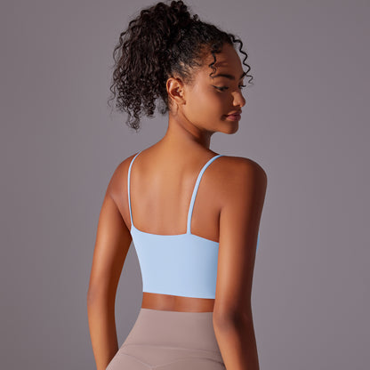 Double-sided nylon semi-fixed cup training sports high elastic fitness vest