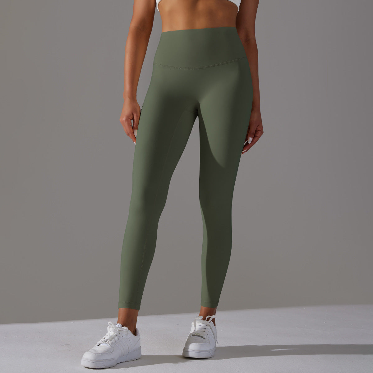 Double-sided brushed breathable yoga cropped pants, high-waisted, hip-lifting, peach-shaped tight-fitting sports fitness pants