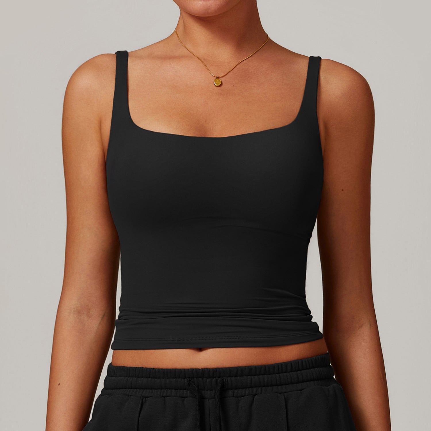 Quick Dry U Back Sports Bra, Slim Fit Athletic Cami Top for Yoga Fitness Daily Wear