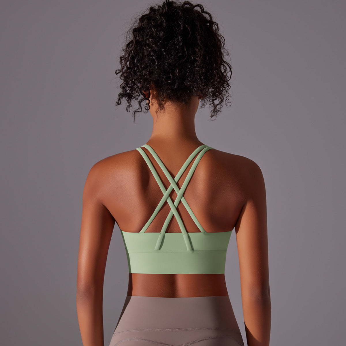 Double-sided brushed shockproof and push-up sports bra