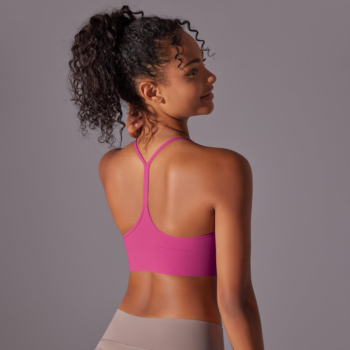 Double-sided brushed skin-friendly backless yoga bra, sports bra, running bra for women