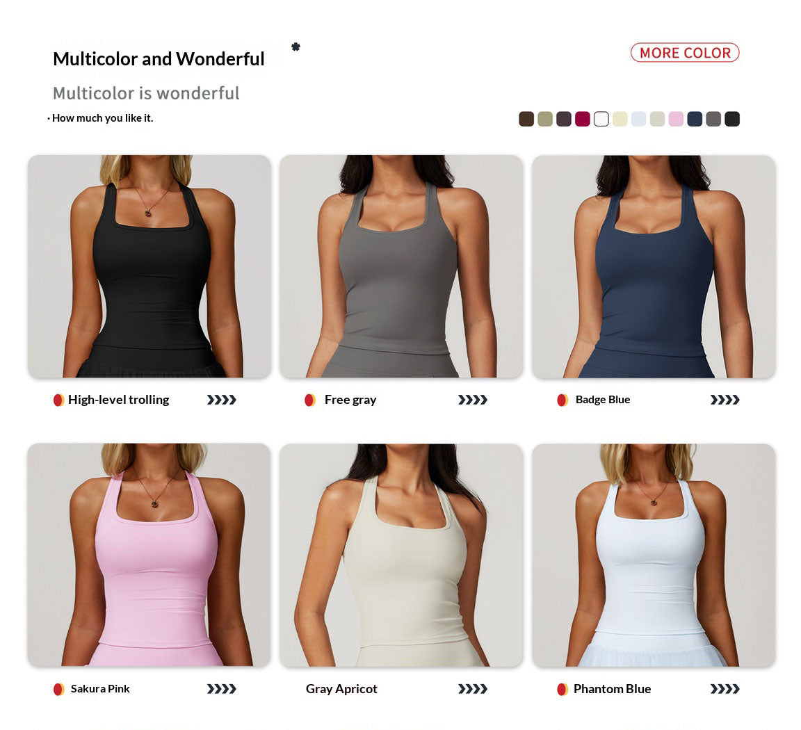 Women's Racerback Sports Tank Brushed Fabric Tight Fitting Quick Dry Yoga Running Top