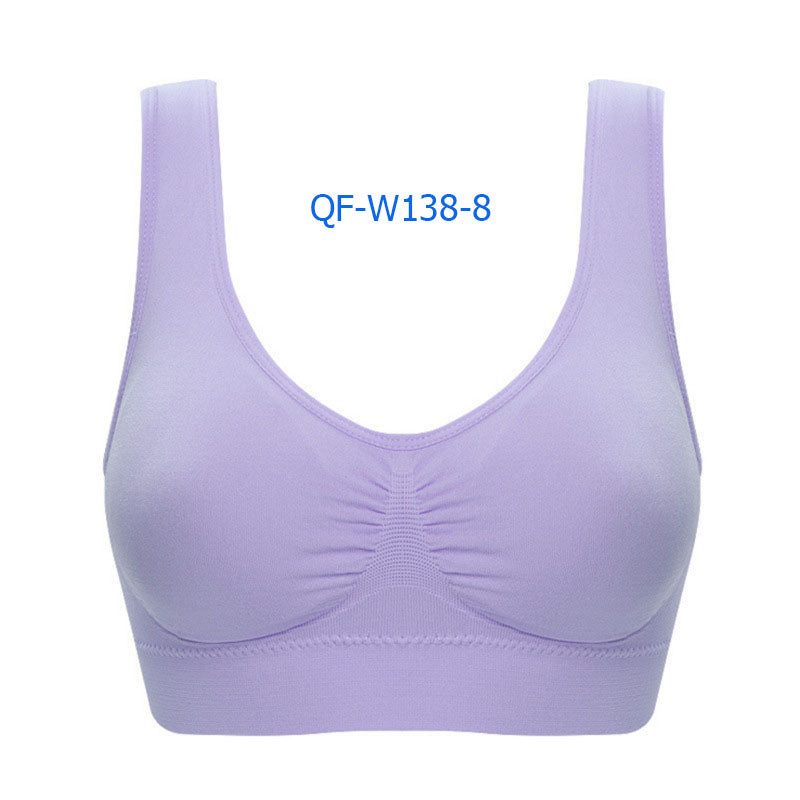 Plus Size Double-Layer Seamless Sports Bra Wireless No Trace Yoga Shapewear Bra for Women