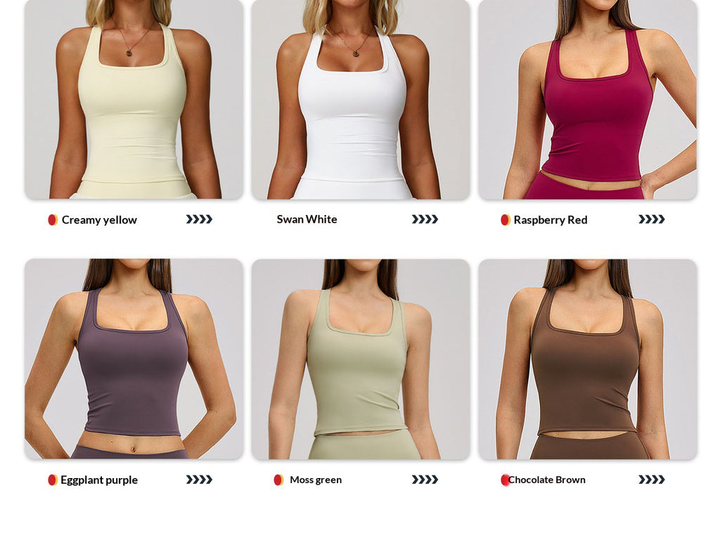 Women's Racerback Sports Tank Brushed Fabric Tight Fitting Quick Dry Yoga Running Top