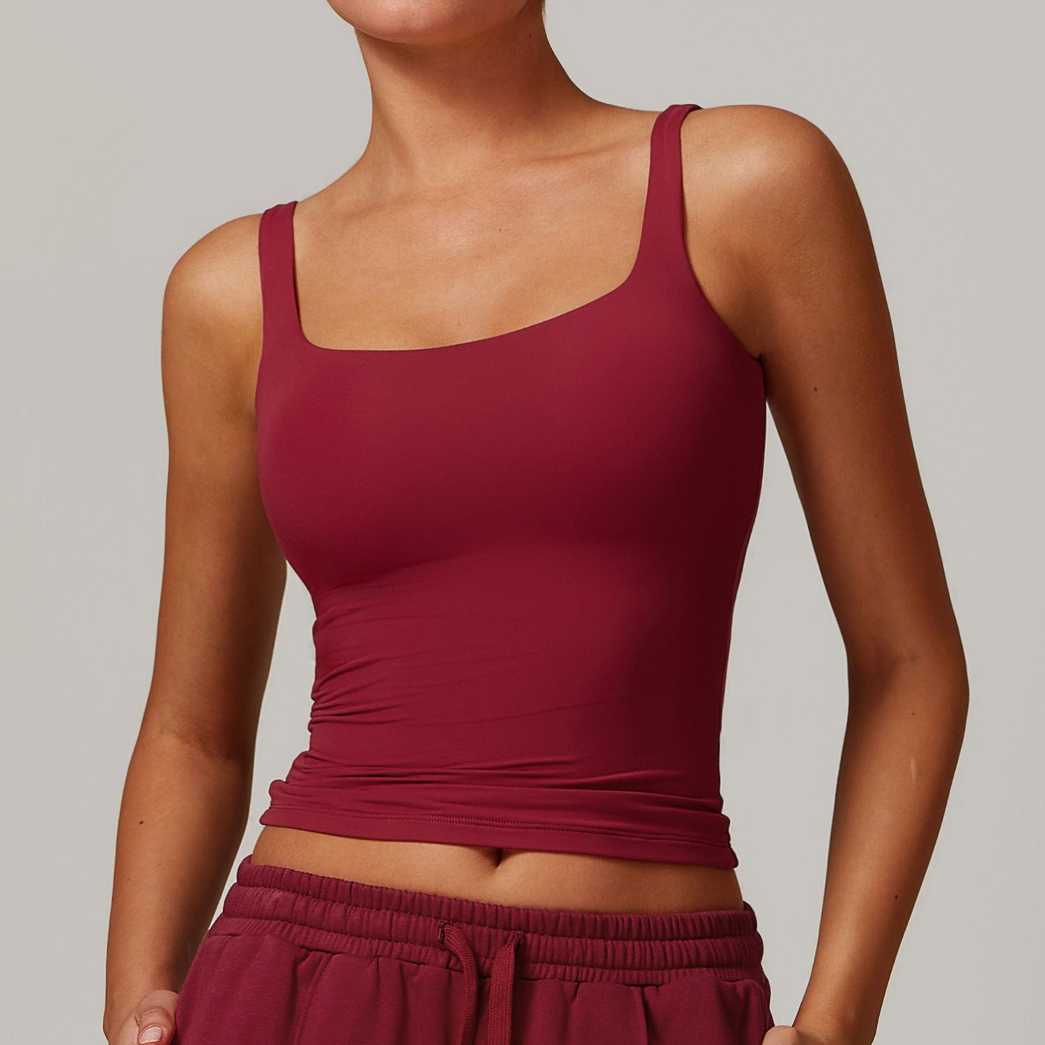 Quick Dry U Back Sports Bra, Slim Fit Athletic Cami Top for Yoga Fitness Daily Wear