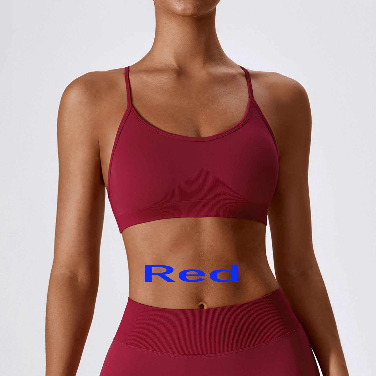 Seamless Crisscross Back Sports Bra, Quick Dry Breathable Active Bra for Yoga Fitness Running