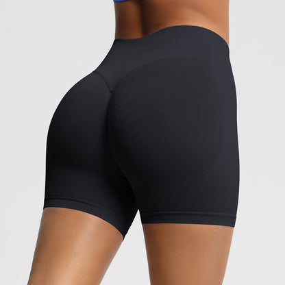 Seamless three-section waist fitness and quick-drying yoga shorts