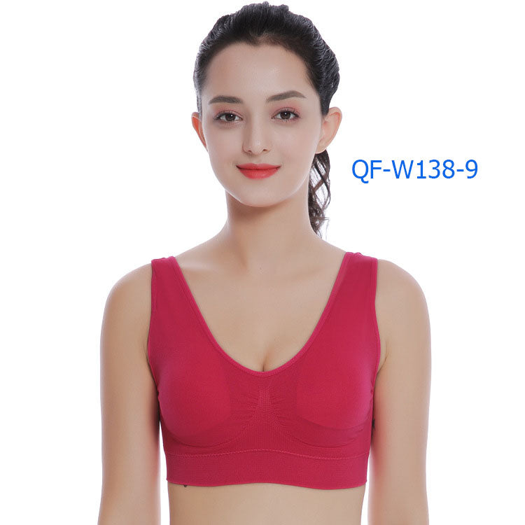 Plus Size Double-Layer Seamless Sports Bra Wireless No Trace Yoga Shapewear Bra for Women