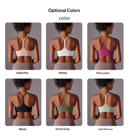 Double-sided brushed skin-friendly backless yoga bra, sports bra, running bra for women